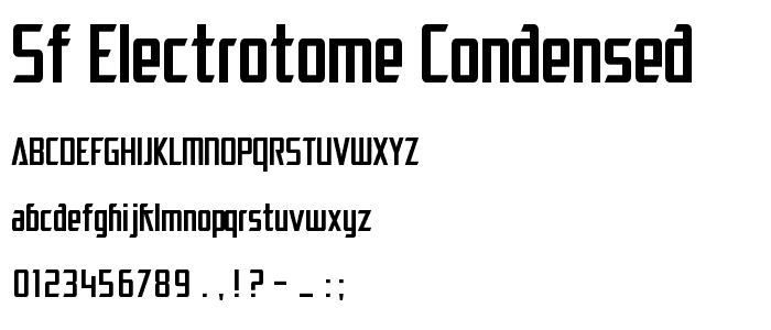 SF Electrotome Condensed font